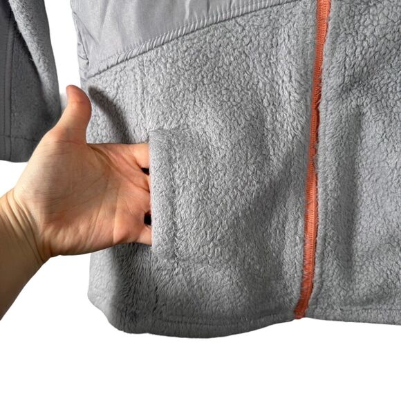 DKNY Mauve Purple Full Zip Hooded Fleece Jacket Outdoor Lightweight Girls Medium - Picture 4 of 8